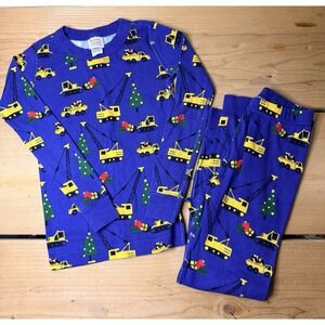 HANNA ANDERSSON CONSTRUCTION DUMP TRUCK CHRISTMAS PAJAMA PANTS SZ 6 7 EU 120